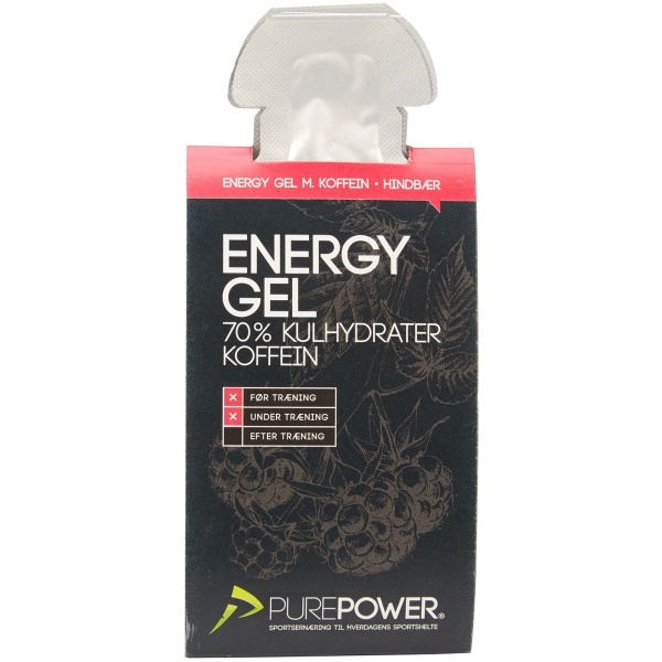 PurePower Energy Gel Hindbær 3-pak Koffein - 40g