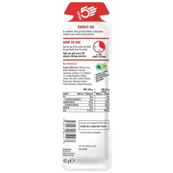 High5 EnergyGel Berry - 40g - Image 2