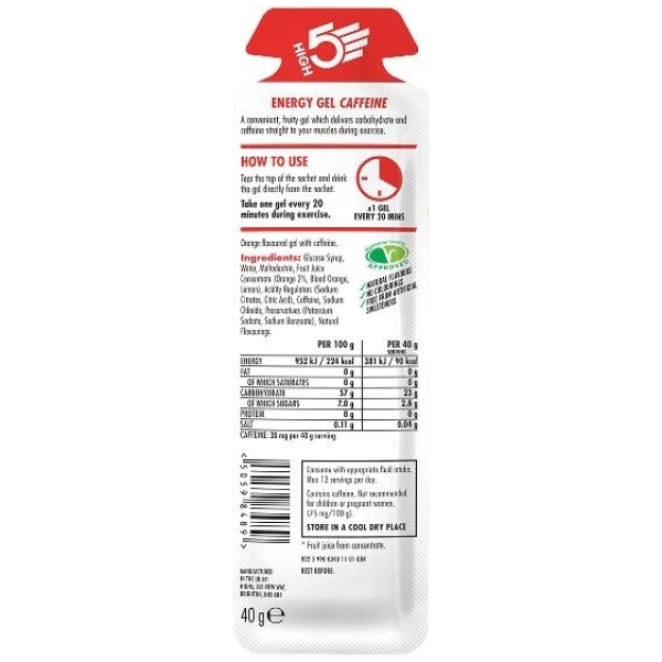 High5 EnergyGel Orange Plus - 40g - Image 2