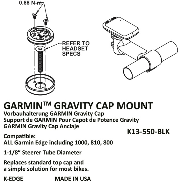 K-Edge Gravity Top Cap Garmin Mount - Image 2