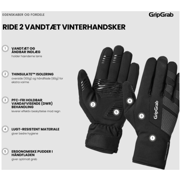 GripGrab Ride ll Waterproof Winter Glove - Sort - Image 5